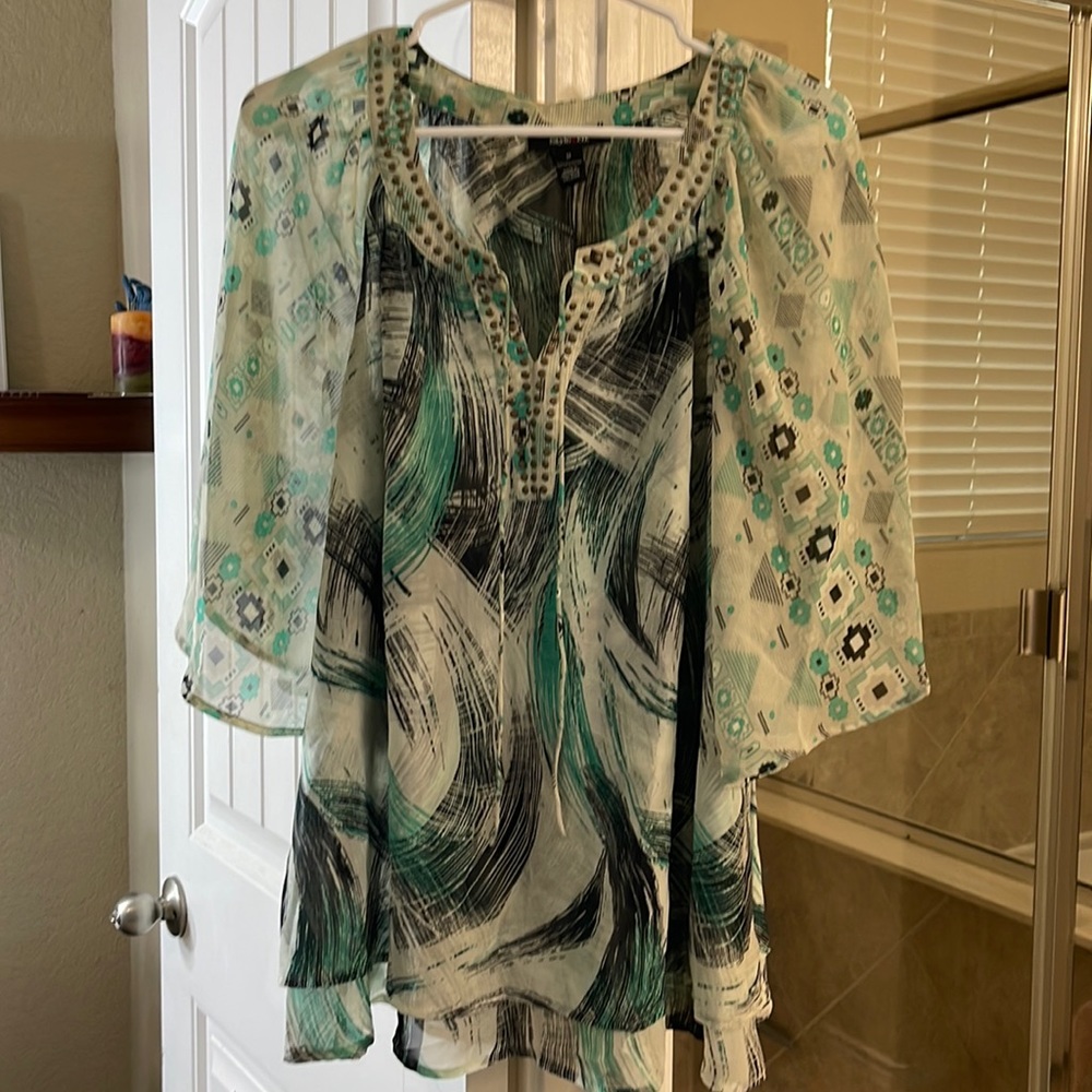 Style & Co blouse multi print